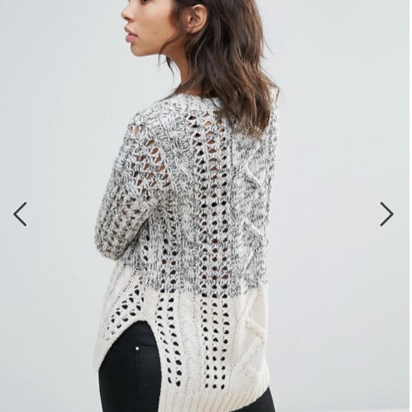 Cable Knit Color Block Sweater - Picture 4 of 9